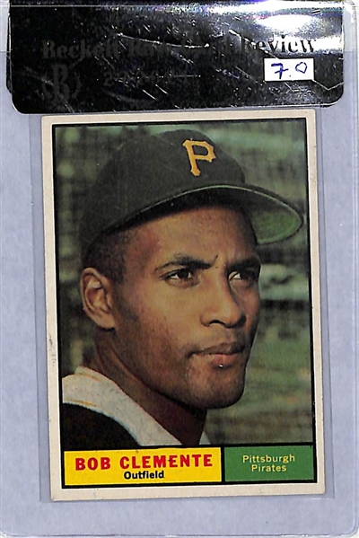 Lot of (2) High-Grade 1960s Roberto Clemente Cards - 1961 Topps BVG 7.0 and 1969 Topps BVG 7.5