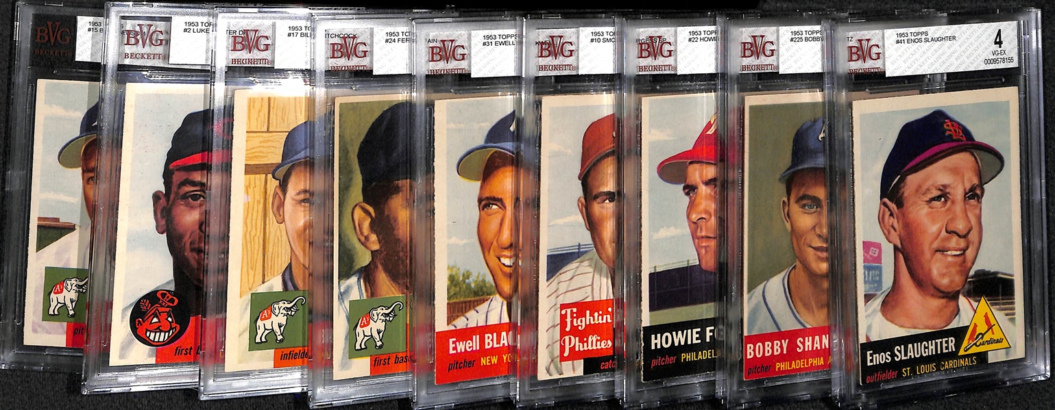 Lot of (9) Graded 1953 Topps Cards - Including (4) Short Prints