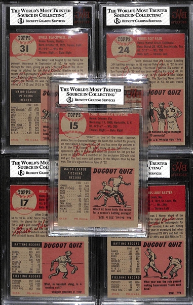 Lot of (9) Graded 1953 Topps Cards - Including (4) Short Prints