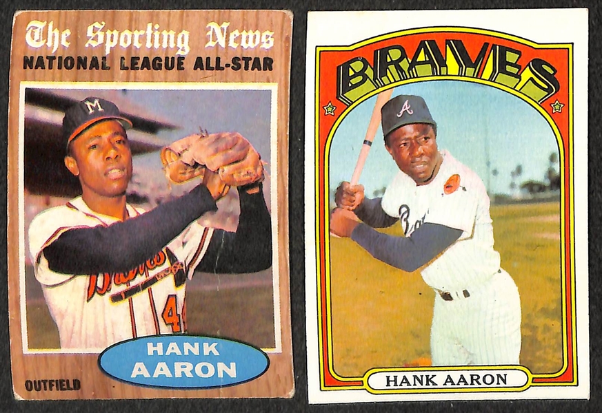 Hank Aaron Topps Baseball Card Lot of 9 Cards from 1962-1975