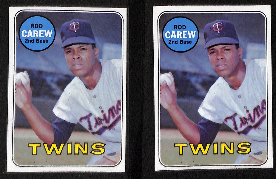 Rod Carew Topps Baseball Card Lot of 16 Cards from 1968-1972