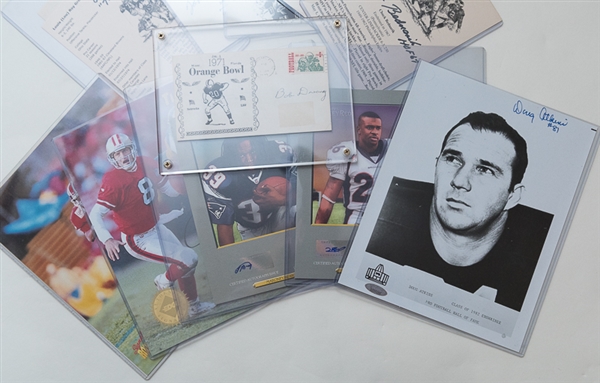 Football Autograph & Card Lot w. Chuck Bednarik Autograph, Manning Rookie Card, More!