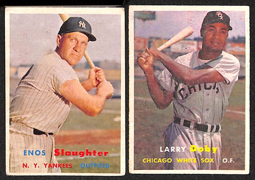 Lot of 164 Different 1957 Topps Baseball Cards w. Mathews