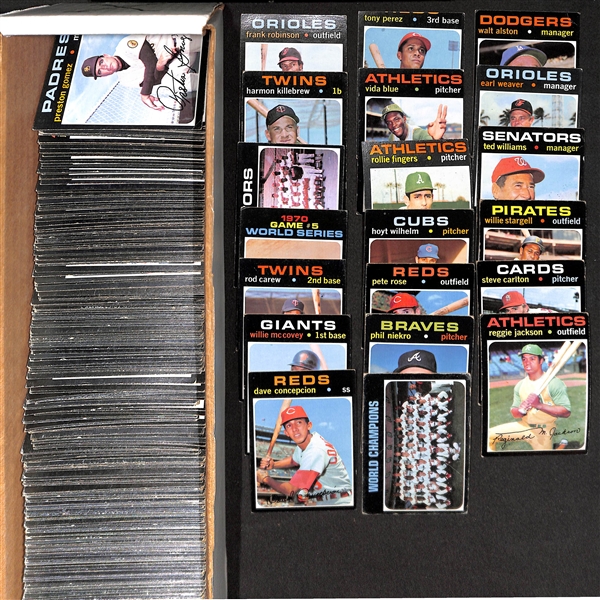 Lot of 450 Different 1971 Topps Baseball Cards w. Frank Robinson