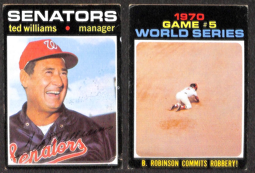 Lot of 450 Different 1971 Topps Baseball Cards w. Frank Robinson