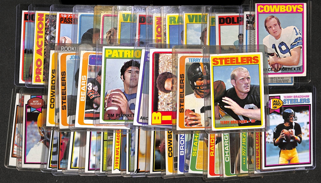 Lot of 41 Topps Football Stars from 1972, 1978, & 1979