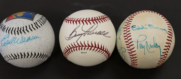 Lot of 3 - Orioles Signed Baseballs w. Boog Powell