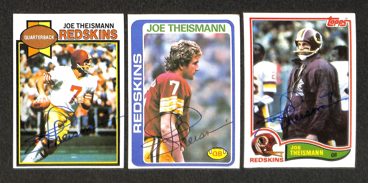 Lot Of 67 Baseball & Football Signed Cards w. Theismann