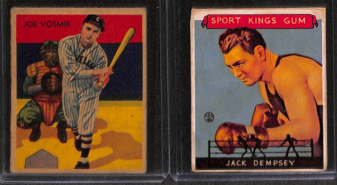 Lot of 8 Sports Cards from 1923-1948 - Willard's Chocolate, Goudey, Diamond Stars, Sport Kings, Leaf