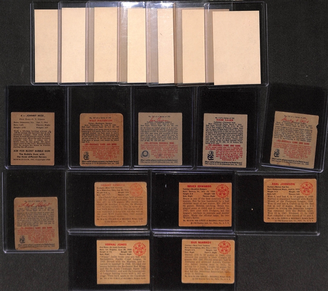Lot of 18 Sports Cards (Bond Bread & Bowman Baseball) from 1947-1950 w. Bond Bread Ted Williams & Jackie Robinson