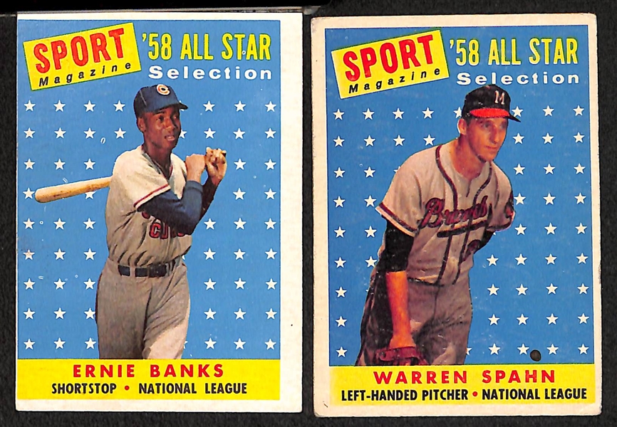 Lot of 14 - 1958 Topps Baseball Cards w. Ted Williams All Star Card