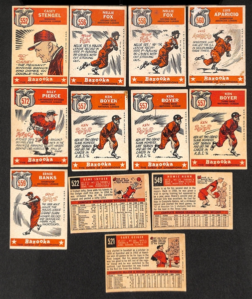 Lot of 65 - 1959 Assorted Topps High Number Cards w. Ernie Banks All Star