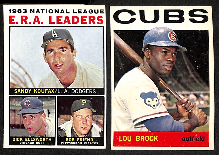 Lot of 16 - 1963-1964 Fleer & Topps Baseball Cards w. Sandy Koufax