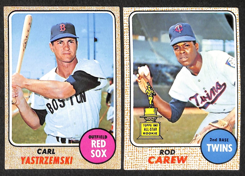 Lot of 13 - 1968 Topps Baseball Cards w. Mantle/Mays/Killebrew Super Stars Card