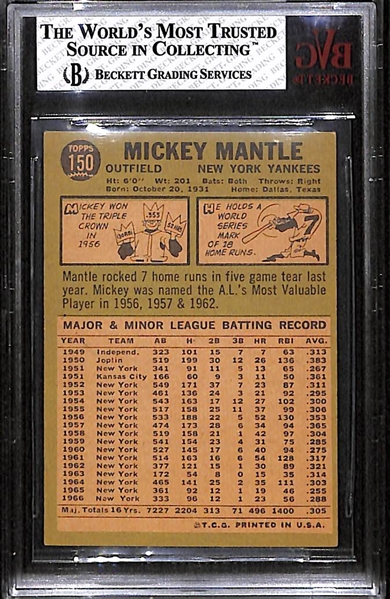 1967 Topps Mickey Mantle (#150) Graded BVG 5 EX
