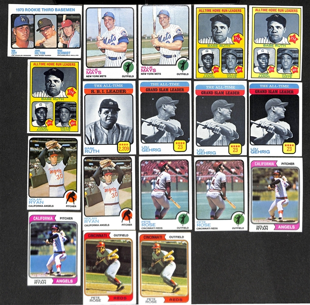 Lot of 18 - 1973-74 Topps Baseball Cards w. Schmidt Rookie Card