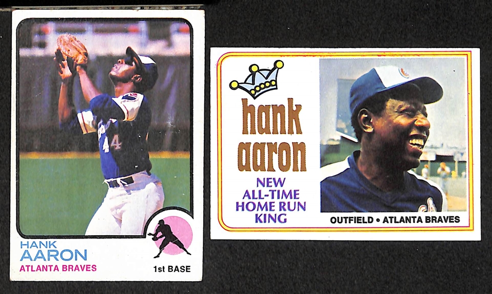 Lot of 16 Topps Hank Aaron Baseball Cards from 1971-1976
