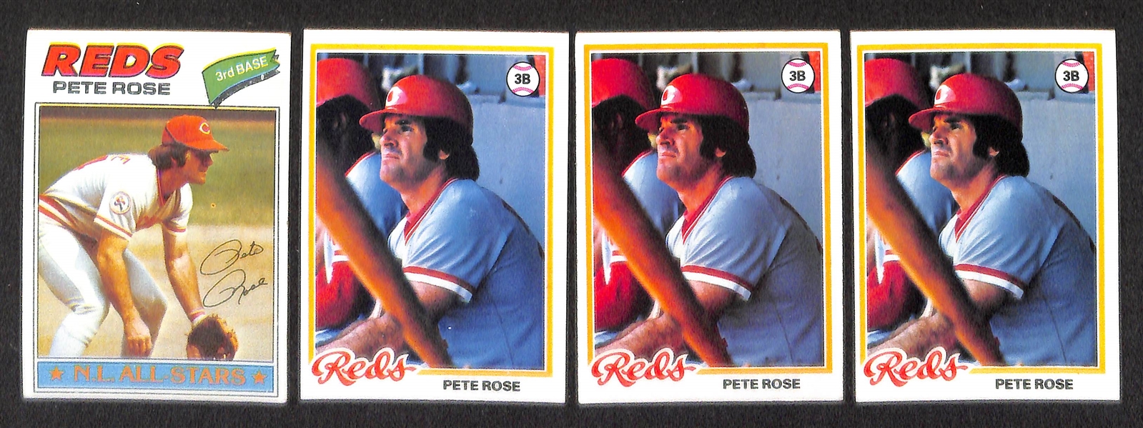 Lot of 30 Topps Pete Rose Baseball Cards from 1971-1978