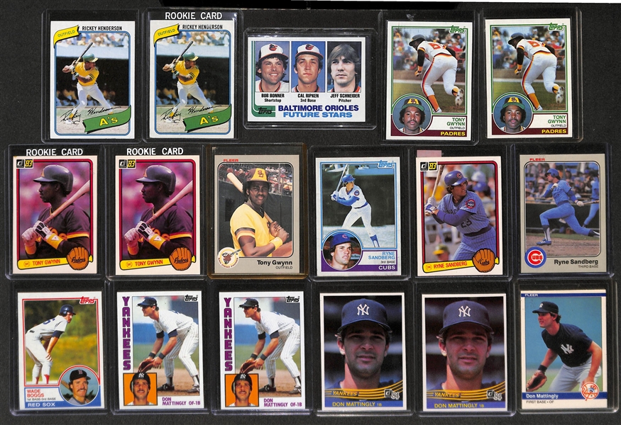  Lot of 17 Baseball Rookie Cards from 1980-84 w. Henderson x2