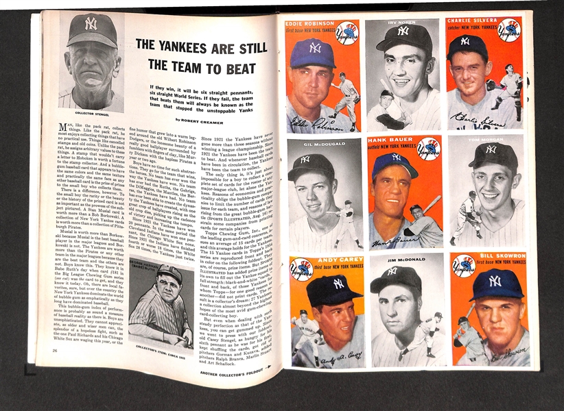 Sports Illustrated Second Weekly Issue 8/23/1954 w. 27 Fold Out Yankee Cards - Complete - Including Mantle