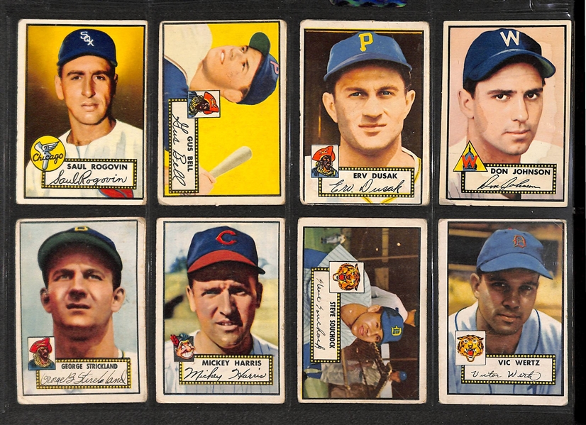 Lot of 36 - 1952 Topps Baseball Cards w. Elmer Valo