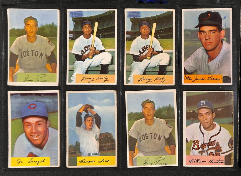 Lot of 101 - 1953 & 1954 Bowman Baseball Cards w. Eddie Mathews x2