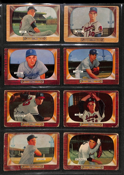 Lot of 72 - 1955 Bowman Baseball Cards w. Mickey Mantle