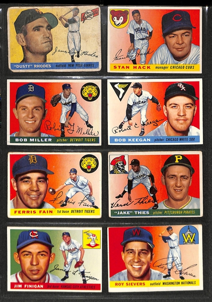 Lot of 126 - 1955 & 1956 Topps Baseball Cards w. Ernie Banks & Willie Mays