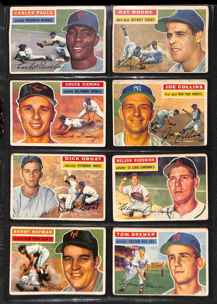 Lot of 126 - 1955 & 1956 Topps Baseball Cards w. Ernie Banks & Willie Mays