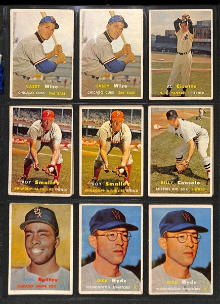 Lot of 108 - 1957 Topps Baseball Cards w. Warren Spahn