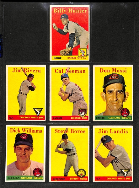 Lot of 16 - 1958 Topps Yellow Name & Yellow Team Baseball Cards