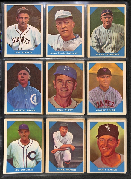 Lot of 55 Different 1960 Fleer Baseball Cards w. Ted Williams