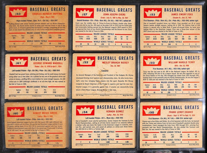 Lot of 55 Different 1960 Fleer Baseball Cards w. Ted Williams