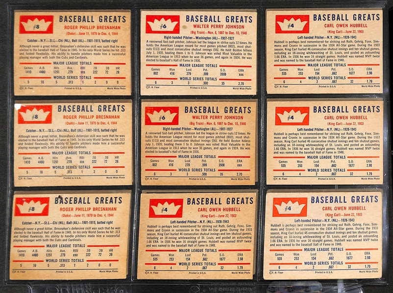 Lot of 52 - 1959-1961 Fleer Baseball Cards w. Ted Williams