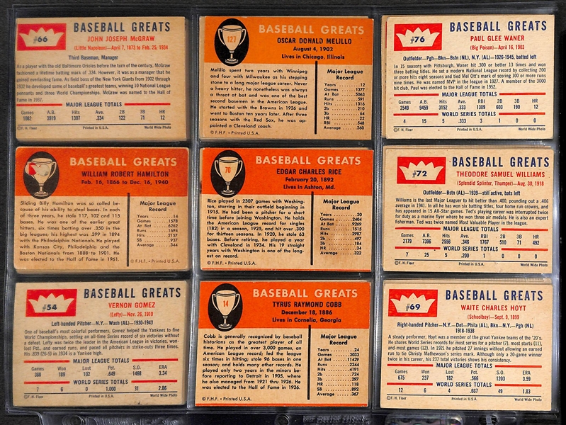 Lot of 52 - 1959-1961 Fleer Baseball Cards w. Ted Williams