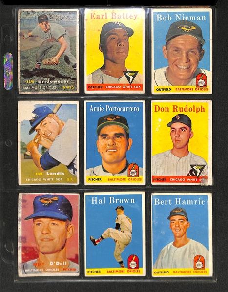 Lot of 3 Sport Card Albums w. 1996 50-Card Danbury Mint 22 kt Gold Baseball Set & 250+ 1957-1961 Topps Baseball Cards