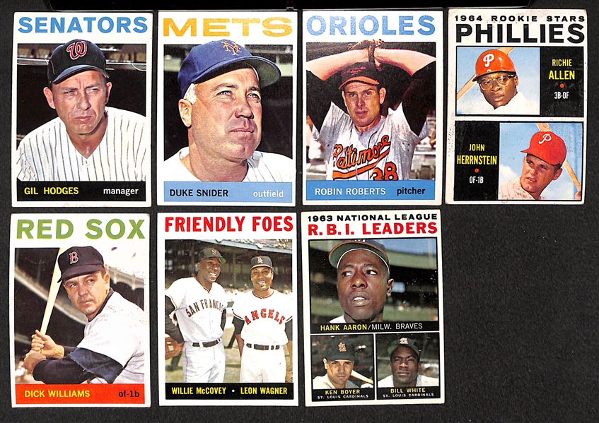 Approx. 300 Assorted 1964 Topps Baseball Cards w. Minor Stars
