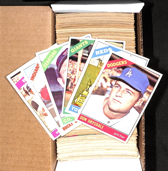 Approx. 300 Assorted 1966 Topps Baseball Cards w. Minor Stars