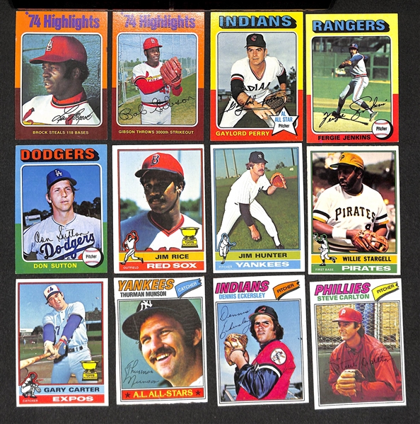 Approx. 550 Assorted 1975-1977 Topps Baseball Cards w. Minor Stars