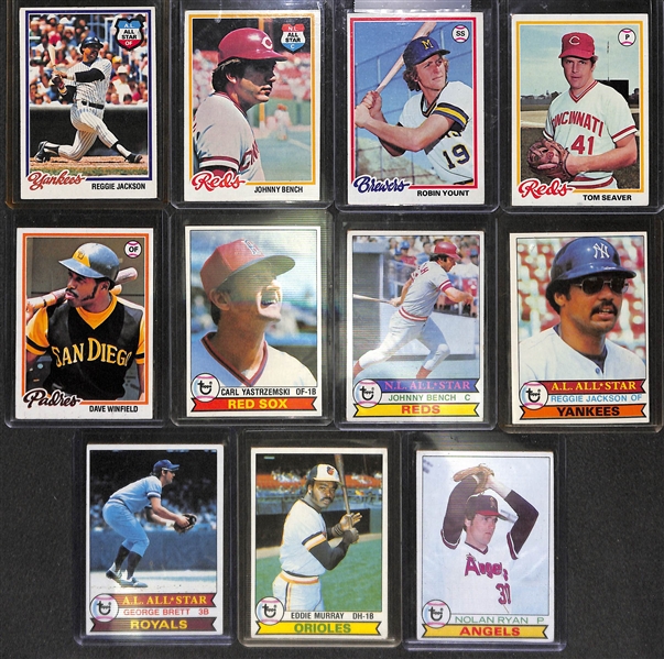 Approx. 260 Assorted 1978-1979 Topps Baseball Cards w. Stars
