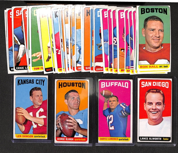Lot Of 62 Different 1965 Topps Football Cards w. Dawson