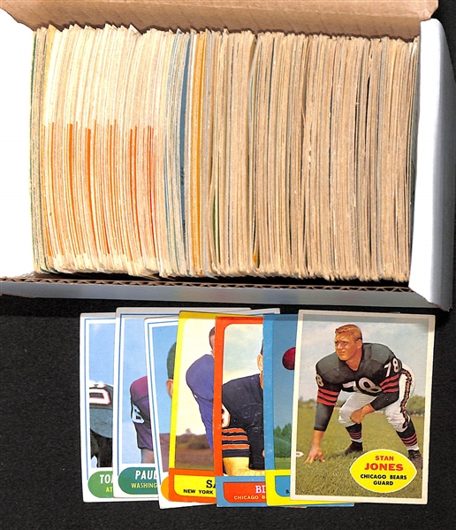240 Assorted 1960-1968 Topps Football Cards w. Minor Stars