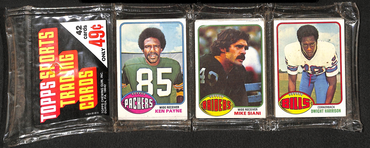 RARE 1976 Topps Football Unopened Rak Pack (Factory Sealed) - Walter Payton Rookie Year (42 cards)
