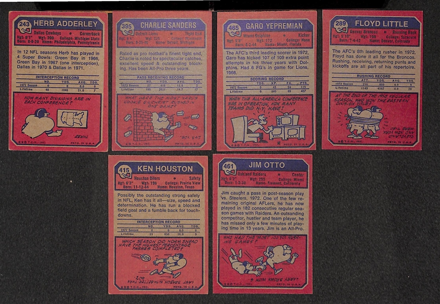 600 Assorted 1973 Topps Football Cards w. Minor Stars