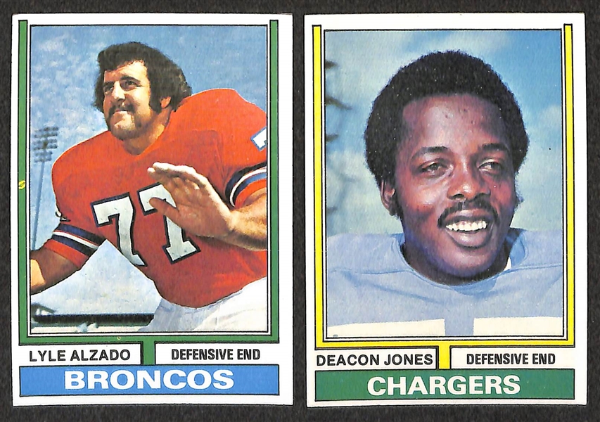 500 Assorted 1974 Topps Football Cards w. Minor Stars