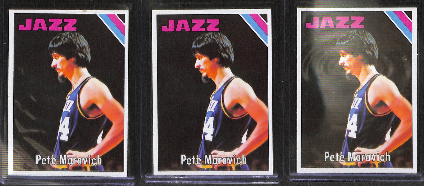 Lot of 44 Assorted 1975-76 Topps Basketball Star Cards w. (7) Maravich Cards