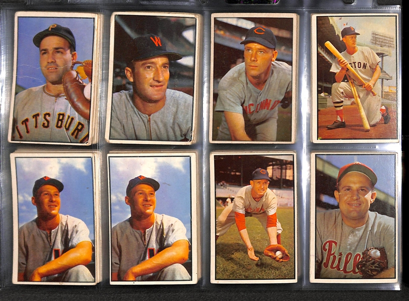 Lot of 93 1953 Bowman Baseball Cards w. Fox, Boudreau, Kluszewski