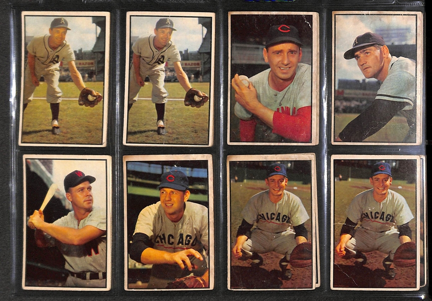 Lot of 93 1953 Bowman Baseball Cards w. Fox, Boudreau, Kluszewski