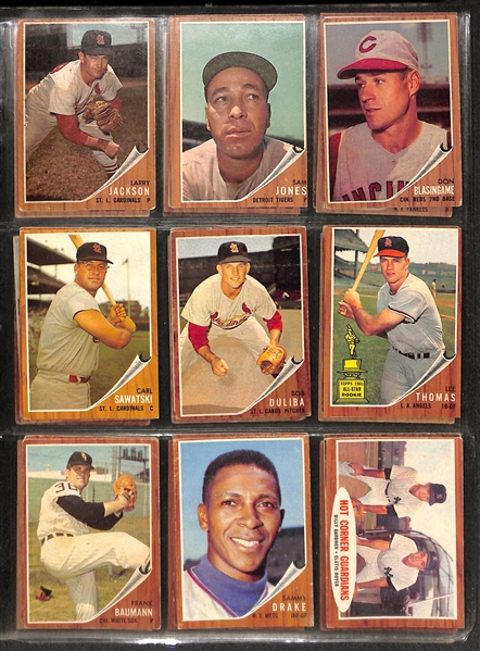 Lot of 117 Different 1962-1963 Topps Baseball Cards w. Maris
