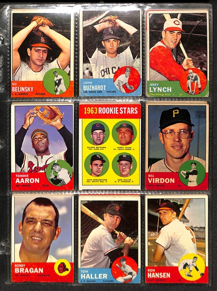 Lot of 117 Different 1962-1963 Topps Baseball Cards w. Maris